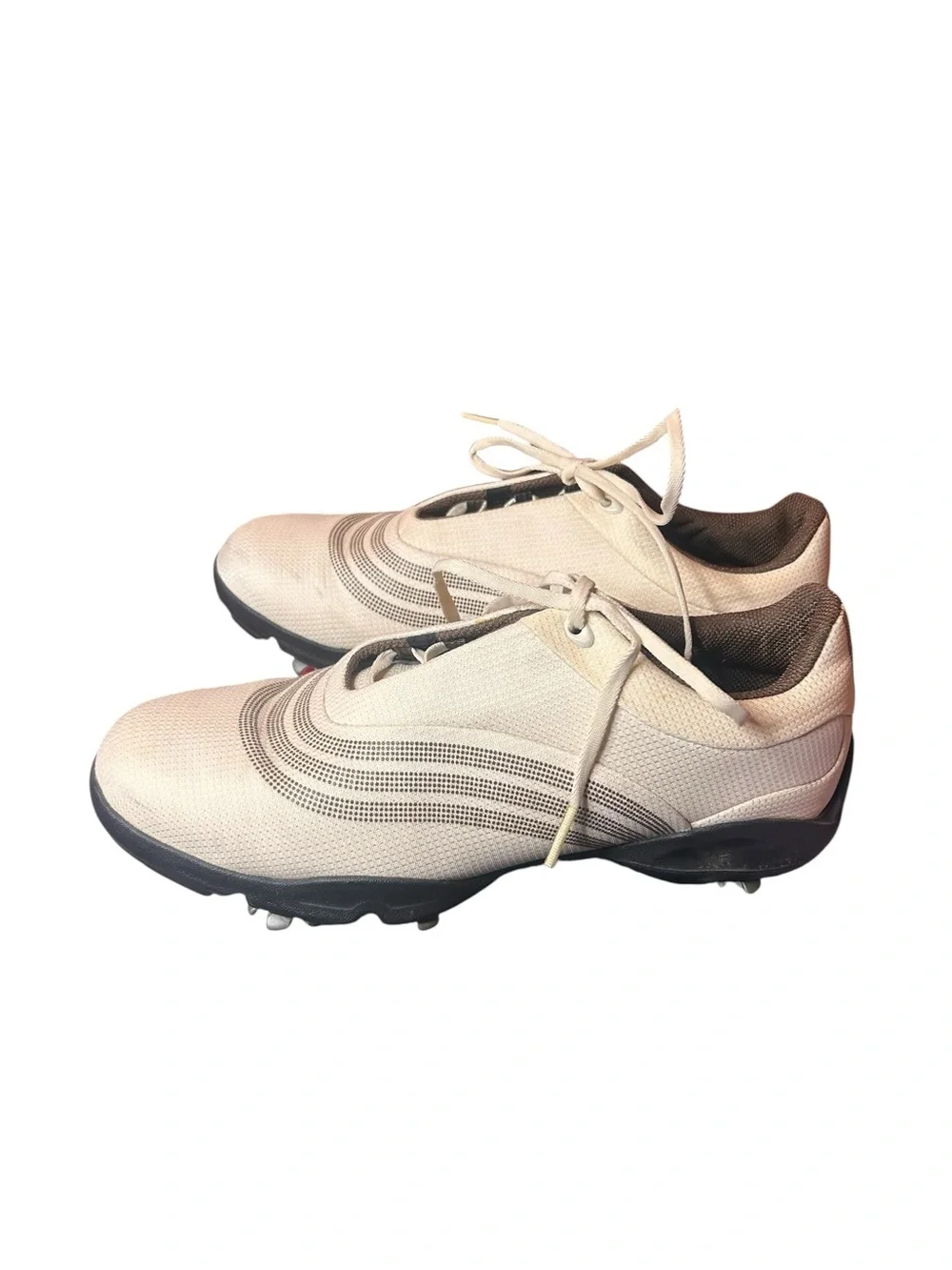 Adidas Women’s Golf Shoes White Brown Lace Up Size 7.5
